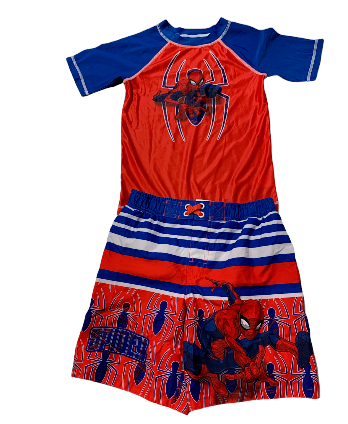 Marvel Spiderman Kids 2pc Swim Set - Red/Blue - 7 T(READ)